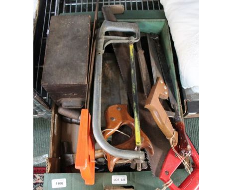 A box of mixed domestic tools