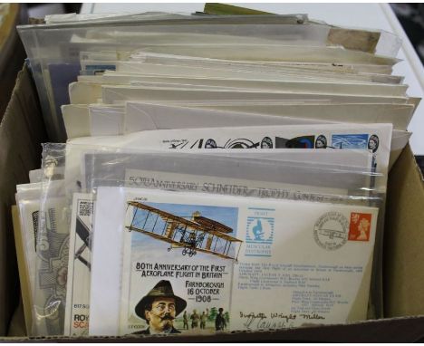 A box of first day covers mostly military.