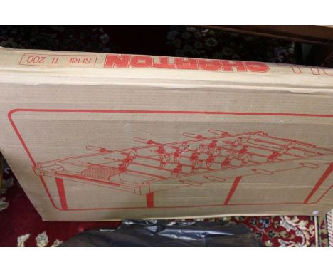 A boxed table football game, together with table skittles &amp; bagatelle&nbsp;
