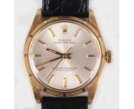 A Rolex Oyster Perpetual 18ct gold cased gentleman's wristwatch, Ref. 1003, circa 1978, with signed and jewelled 1570 caliber