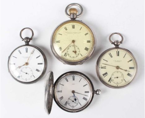 A silver cased keywind open-faced gentleman's pocket watch, the movement and dial signed 'J.W. Benson London', case diameter 