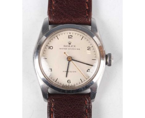 A Rolex Oyster Speedking Precision lady's wristwatch, Ref. 5056, circa 1948, with signed and jewelled movement, the signed si