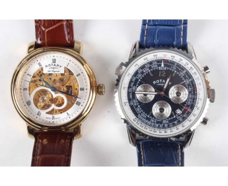 A Rotary Les Originales gilt metal circular cased gentleman's wristwatch, Serial No. 9163, with signed caliber R.1004.21 move