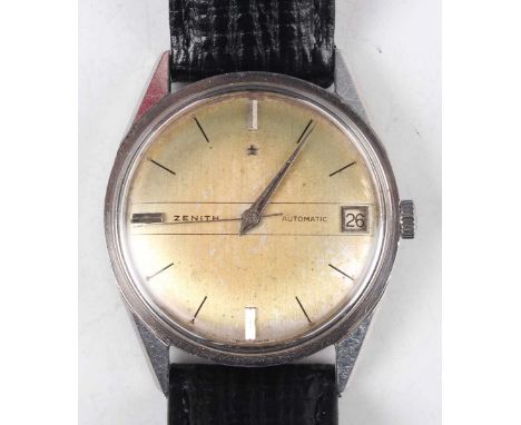 A Zenith Automatic steel circular cased gentleman's wristwatch, the signed and jewelled 2532 PC caliber movement numbered '56