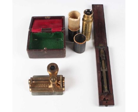 A set of George III mahogany rectangular cased brass pocket sovereign scales, applied paper label to interior detailed 'A. Wi