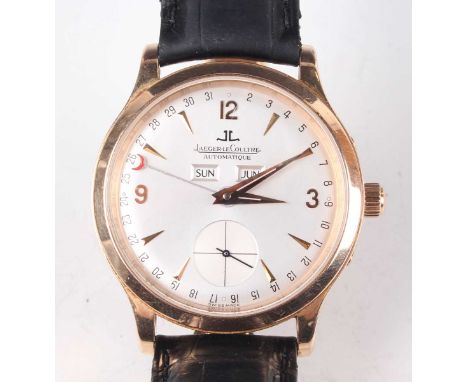 A Jaeger-LeCoultre Automatique Master Control 1000 Hours 18ct gold circular cased triple calendar gentleman's wristwatch, Ref