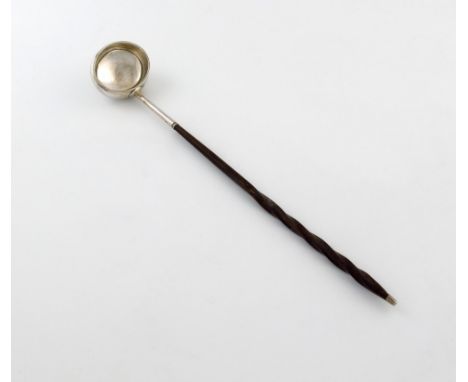 λ An early 19th Scottish provincial silver punch ladle, by William Jamieson, Aberdeen circa 1810, oval bowl, twisted whale-bo