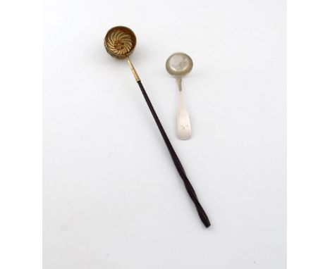 λ A William IV Scottish silver Fiddle pattern toddy ladle, Edinburgh 1829, maker's mark of JS and IC, in two separate punches