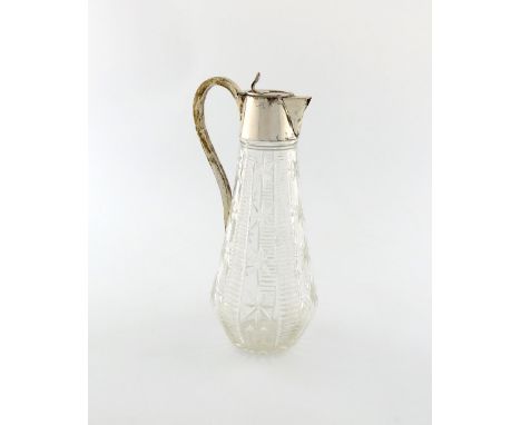 A silver-mounted claret jug, by George Betjemann, London 1920, tapering form, cut decoration, the plain mounts with a scroll 