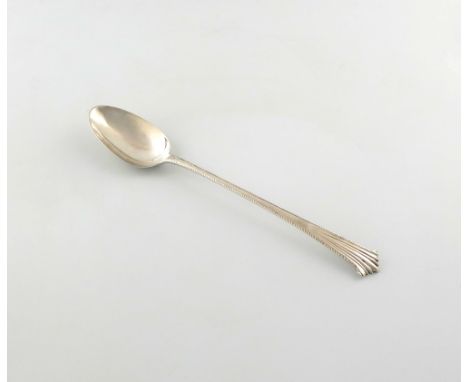 A George III silver Onslow Feather-edge pattern basting spoon, by Robert Ross, London 1775, length 28.5cm, approx. weight 2.7
