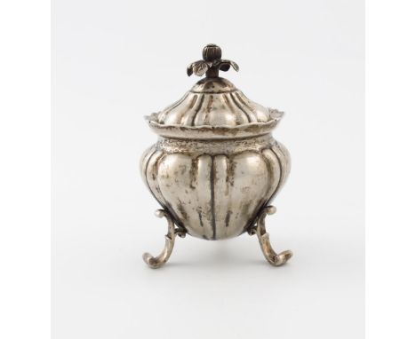 A late 18th century Maltese silver sugar bowl and cover, marked with an M in square punch, over-striking a Maltese Cross, and