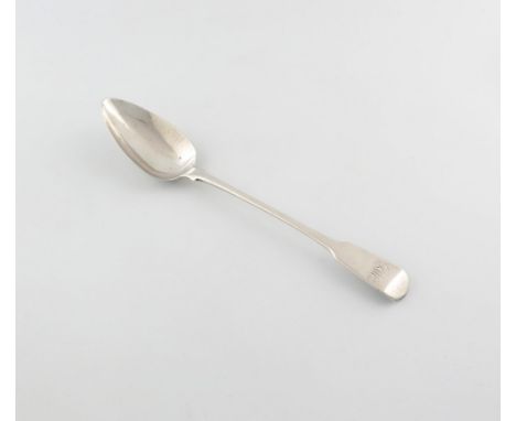A George III silver Fiddle pattern basting spoon, by Thomas Dicks, London 1809, the terminal with initials, length 31cm, appr