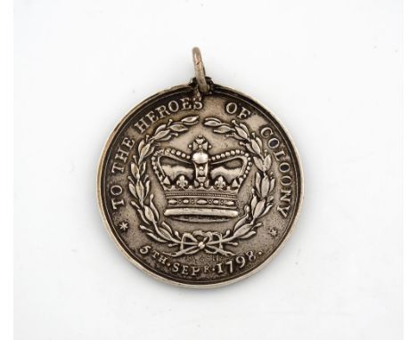 Ireland: Limerick Militia, Silver Medal for Collooney, 1798, by Messrs. James Brush and Son [St. Andrew's Street, Dublin], a 