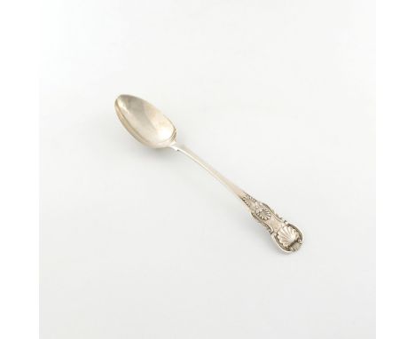 A William IV provincial silver single-struck King's variant pattern basting spoon, by John Walton, Newcastle 1834, the termin