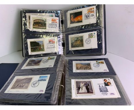 2x Folders Benham Small Silk First Day Covers of Great Britain 