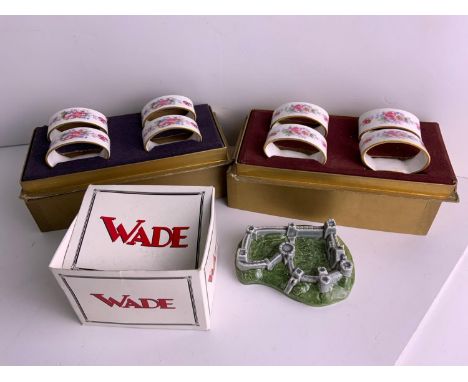 Royal Crown Derby Napkin Rings and Wade Ceramic Arundel Castle 