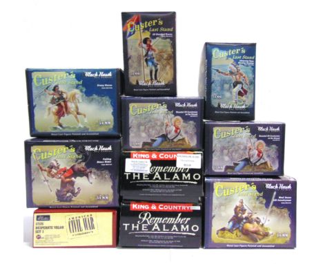 ASSORTED 54MM MODEL SOLDIERS OF U.S. HISTORICAL INTEREST  by Black Hawk (7); King &amp; Country (2); and Britains (1), variab