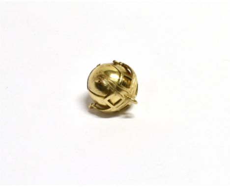ANTIQUE MASONIC BALL PENDANT  19.2mm diameter with jump ring bale, stamped 9ct.  Weight 10.4 grams.