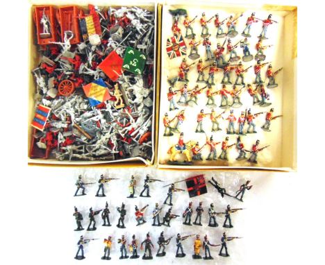 ASSORTED WHITE METAL WAR-GAMING MODEL SOLDIERS  of the Napoleonic Wars, some painted.