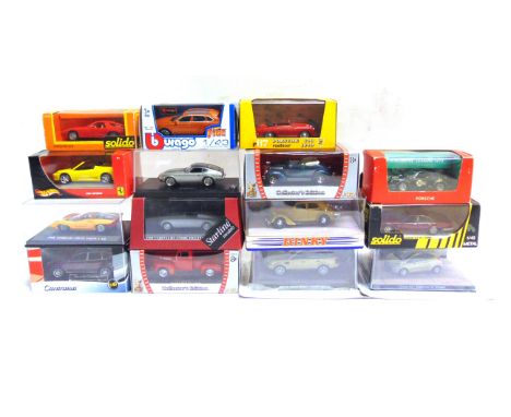 FIFTEEN ASSORTED 1/43 SCALE DIECAST MODEL VEHICLES  most mint or near mint and boxed (one in replacement plastic case).