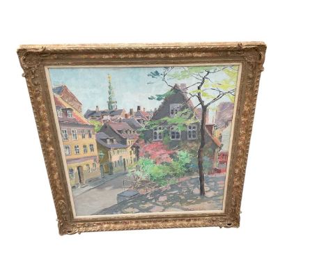 Large oil paintings square of Cento Guirbu Duqyesti, signed Pierre, Contemporary school, portrait of a west highland highland
