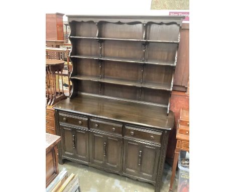 Ercol two height dresser, 145cm wide, 51cm deep, 190cm high