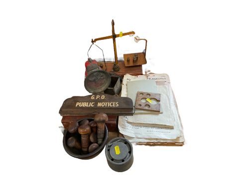 Collection relating to the General Post Office, including scales, stamps and sundries