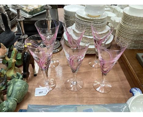 Set of six Caithness colour twist drinking glasses