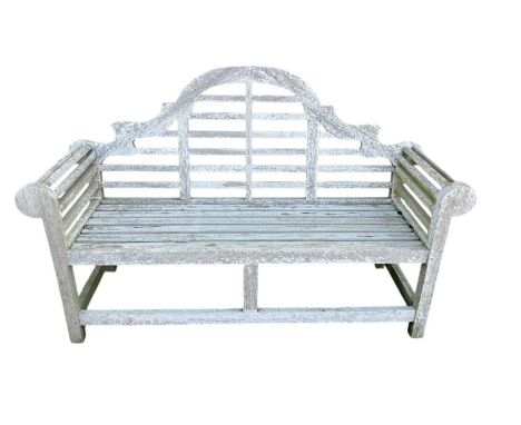 Lutyens style teak garden bench, 168cm wide, 105cm high