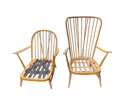 Two Ercol armchairs