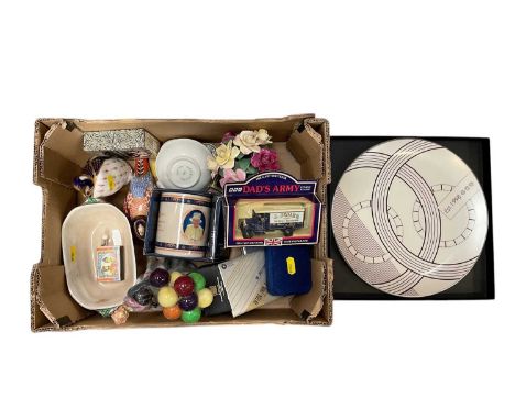 Lot decorative china including Royal Doulton balloon seller, Royal Crown Derby pheasant