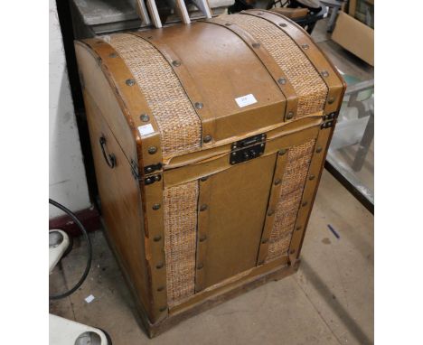 A faux leather domed top trunk 