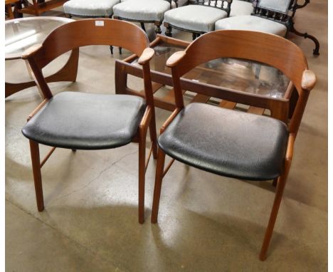 A pair of Danish Korup Stolefabrik teak KS21 model chairs 