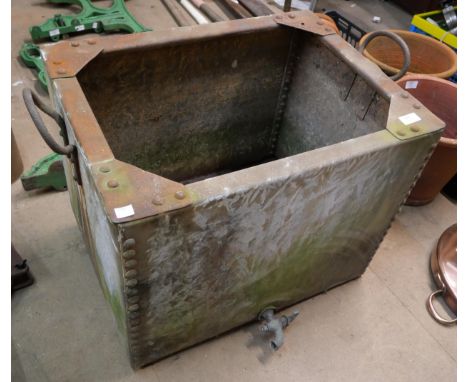 A galvanised water trough 