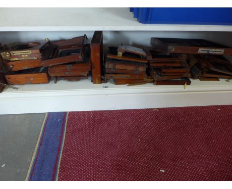 A quantity of assorted vintage wooden camera parts