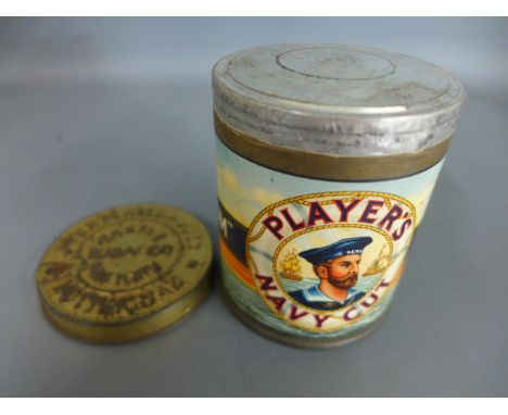 An unopened tin of 50 Players Navy Cut medium vintage cigarettes