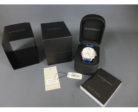 A Emporio Armani A R 2458 stainless steel quartz chronograph Gent's wristwatch in new unused condition with box and manual 