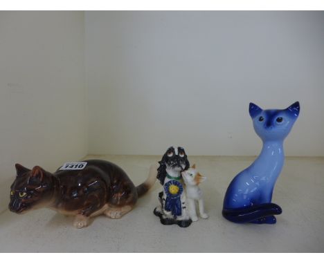 A Goebel cat and dog and two Sylvac cats - all good