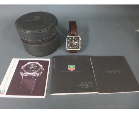 A Gentleman's stainless steel Heuer Monaco chronograph wristwatch circa 2002, ref CW2111 re-edition by Tag Heuer with box and