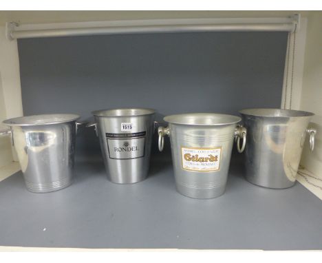 Four vintage aluminium French champagne buckets