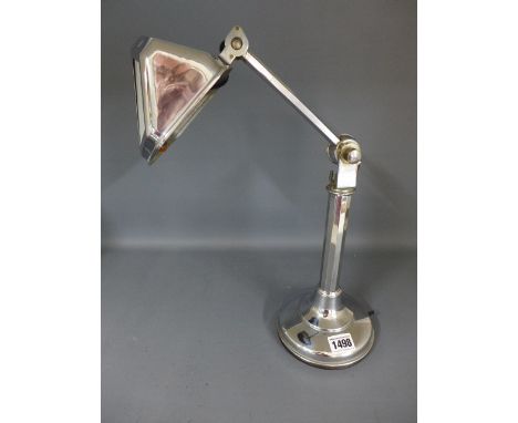 A vintage Pirouett bureau chrome desk lamp - clean condition, needs wiring