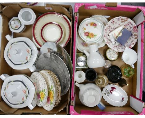 A mixed collection of items to include: Meakins floral decorated tea ware, Royal Doulton Cranbourne patterned tea pot, vintag