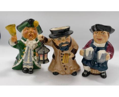 Roy Kirkham Toby Jugs to include: Town Crier, Lamp Lighter &amp; Mine Host, height 20cm(3) 