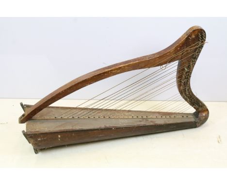 Early 20th century 30 string Irish harp, 100cm long