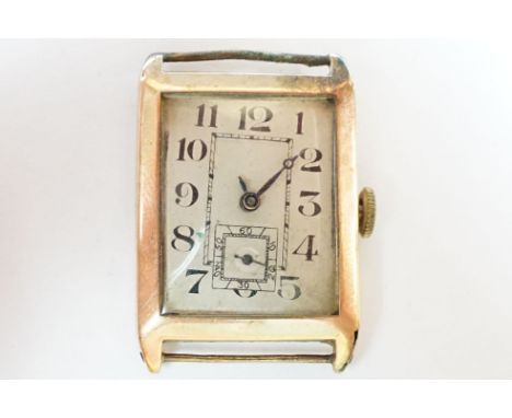 A vintage hallmarked 9ct gold cased gents wristwatch with sub second dial to 6 o'clock. 