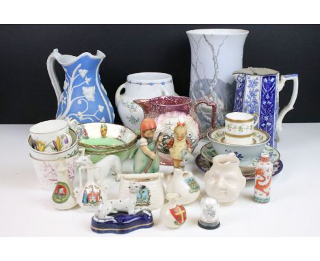 Large selection of mixed ceramic to include hand painted Gray's pottery ship creamer, Thomas three handled urn, Botanic relie