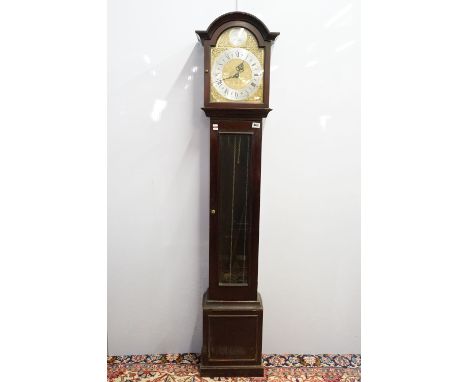 20th century mahogany cased longcase clock, the dial marked J H Parkin, Warwickshire, 193cm high
