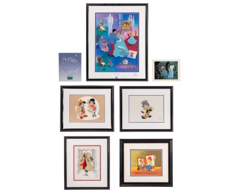 Walt Disney Sericel Assortment  (6) total items including 'Cinderella's Golden Anniversary' from an edition of 1500, 'Hello D