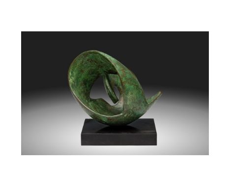 Barbara Hepworth (British, 1903-1975) 'Involute' Patinated Bronze Sculpture  Undated and unsigned as issued, depicting a curv