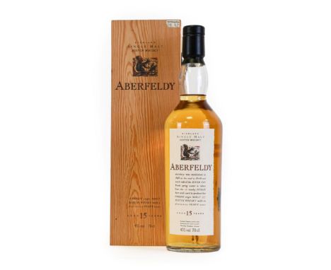 Aberfeldy 15 Year Old Highland Single Malt Scotch Whisky, Flora &amp; Fauna bottling, 43% vol 70cl, in original wooden box (o